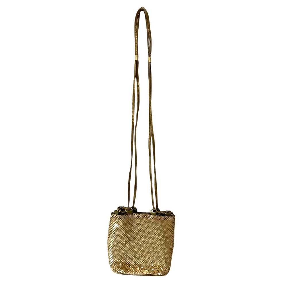 Y & S Vintage Gold Metal Mesh Crossbody Purse Bag 1970's EUC